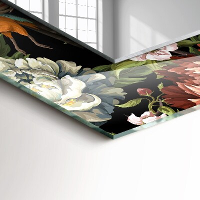 Miroir rectangulaire avec décoration Fleurs et oiseaux