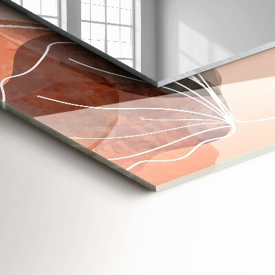 Miroir rectangulaire avec décoration Motifs floraux abstraits