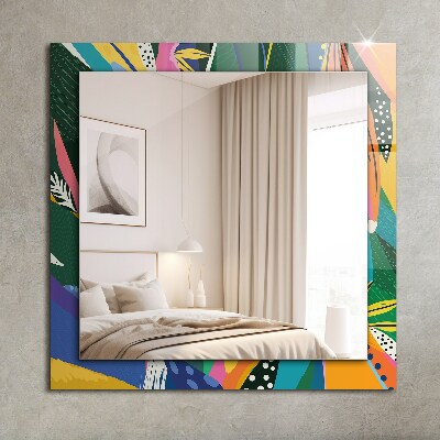 Miroir rectangulaire avec décoration Motif abstrait coloré