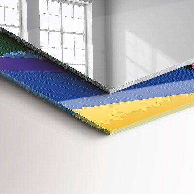 Miroir rectangulaire avec décoration Motif abstrait coloré