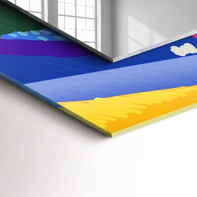 Miroir rectangulaire avec décoration Motif abstrait coloré