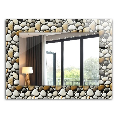 Miroir rectangulaire avec décoration Texture de motif de pierres