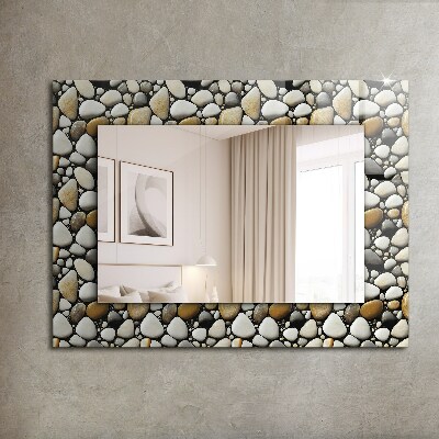 Miroir rectangulaire avec décoration Texture de motif de pierres