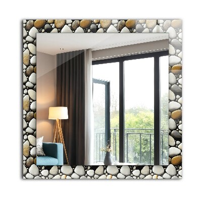 Miroir rectangulaire avec décoration Texture de motif de pierres