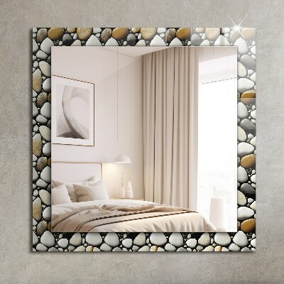 Miroir rectangulaire avec décoration Texture de motif de pierres