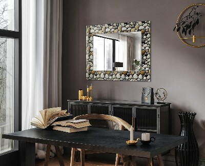 Miroir rectangulaire avec décoration Texture de motif de pierres