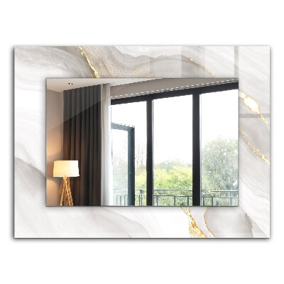 Miroir rectangulaire imprimé Marbre gris
