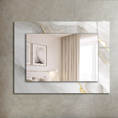 Miroir rectangulaire imprimé Marbre gris