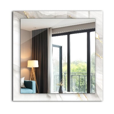 Miroir rectangulaire imprimé Marbre gris