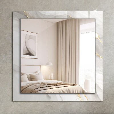 Miroir rectangulaire imprimé Marbre gris