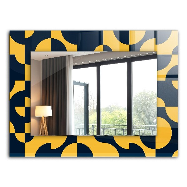 Miroir rectangulaire avec décoration Motif géométrique abstrait