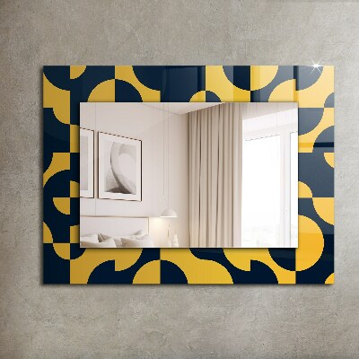 Miroir rectangulaire avec décoration Motif géométrique abstrait