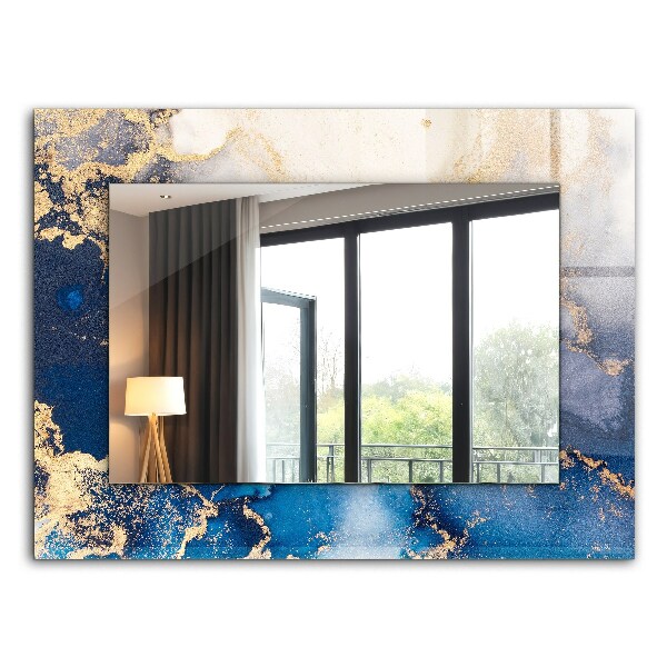 Miroir rectangulaire avec décoration Art plastique abstrait