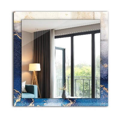 Miroir rectangulaire avec décoration Art plastique abstrait
