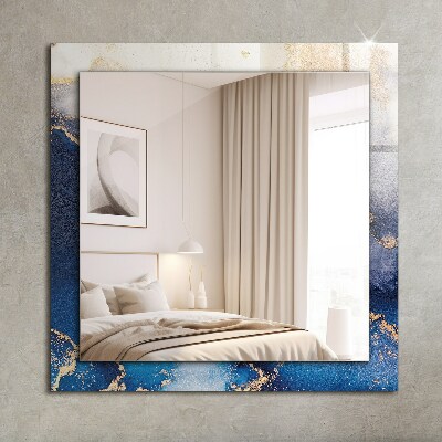 Miroir rectangulaire avec décoration Art plastique abstrait