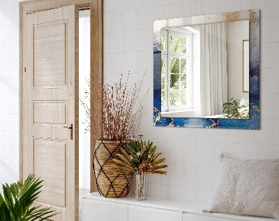 Miroir rectangulaire avec décoration Art plastique abstrait