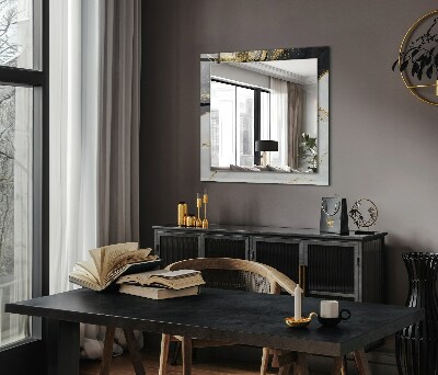 Miroir rectangulaire imprimé Art abstrait en or