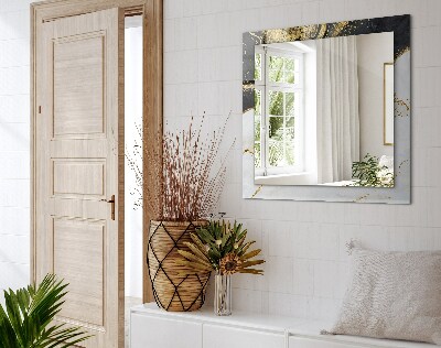 Miroir rectangulaire imprimé Art abstrait en or