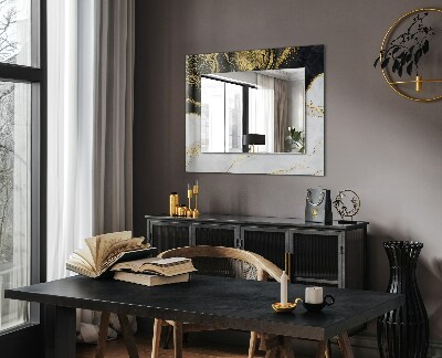 Miroir rectangulaire imprimé Art abstrait en or