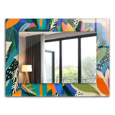 Miroir rectangulaire avec décoration Fleurs abstraites colorées