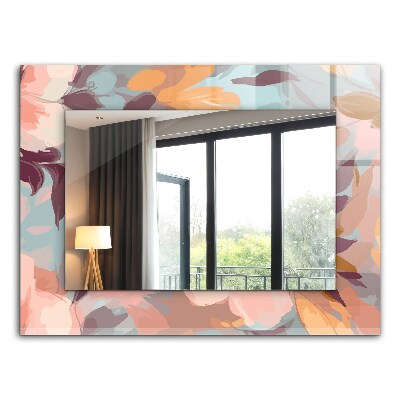 Miroir rectangulaire avec décoration Fleurs et feuilles pastel