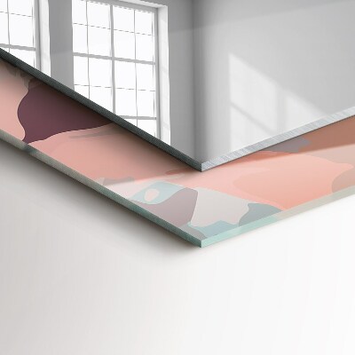 Miroir rectangulaire avec décoration Fleurs et feuilles pastel