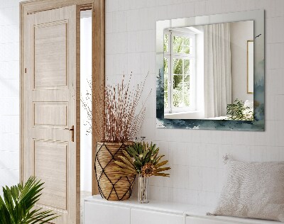 Miroir rectangulaire imprimé Forêt dans le brouillard