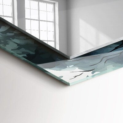 Miroir rectangulaire imprimé Forêt dans le brouillard