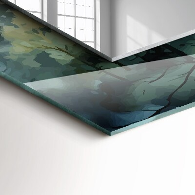 Miroir rectangulaire imprimé Forêt dans le brouillard