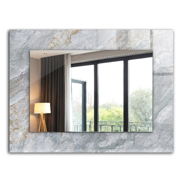 Miroir rectangulaire avec décoration Marbre aux veines grises