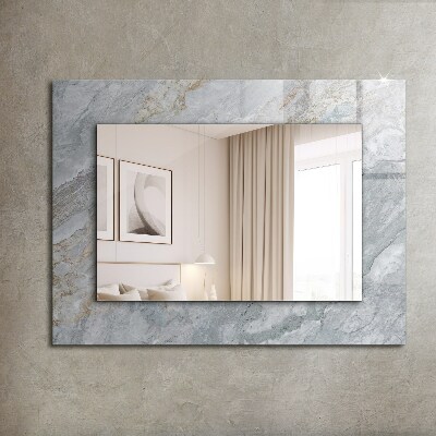 Miroir rectangulaire avec décoration Marbre aux veines grises