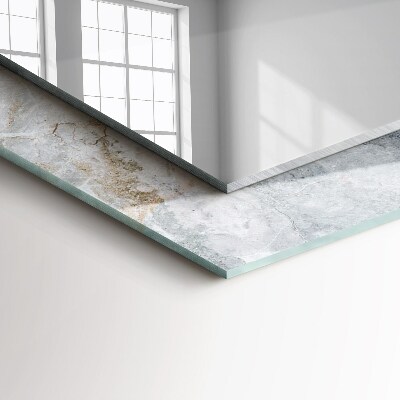 Miroir rectangulaire avec décoration Marbre aux veines grises