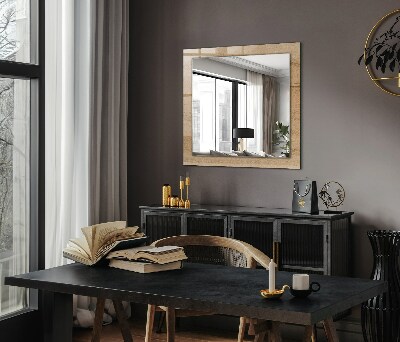 Miroir rectangulaire avec décoration Texture de planche de bois