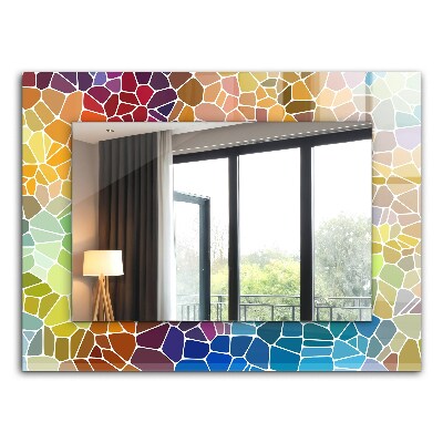 Miroir rectangulaire imprimé Mosaïque abstraite colorée