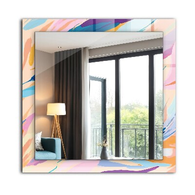 Miroir rectangulaire imprimé Traits colorés abstraits