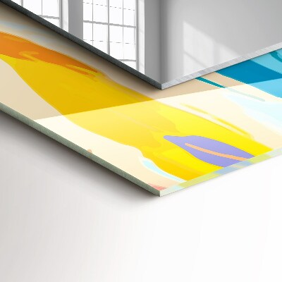 Miroir rectangulaire imprimé Traits colorés abstraits
