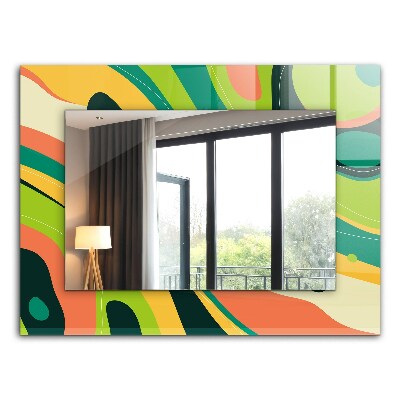 Miroir rectangulaire avec décoration Motifs abstraits colorés