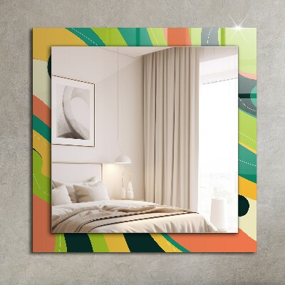 Miroir rectangulaire avec décoration Motifs abstraits colorés