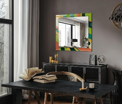 Miroir rectangulaire avec décoration Motifs abstraits colorés