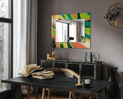 Miroir rectangulaire avec décoration Motifs abstraits colorés