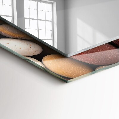 Miroir rectangulaire avec décoration Pierres lisses et colorées