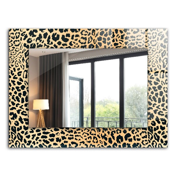 Miroir rectangulaire avec décoration Léopard