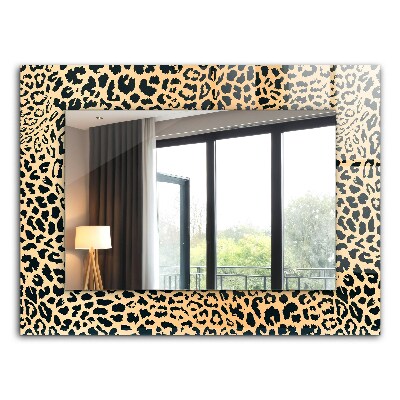 Miroir rectangulaire avec décoration Léopard