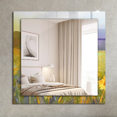 Miroir rectangulaire imprimé Champ de tournesols