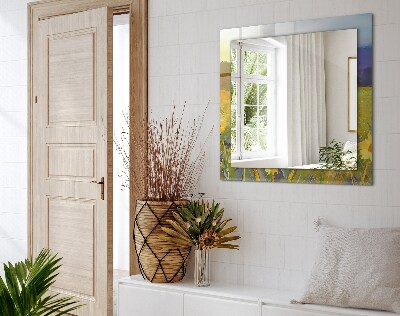 Miroir rectangulaire imprimé Champ de tournesols