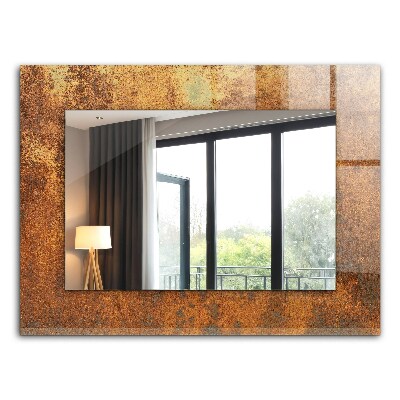 Miroir rectangulaire avec décoration Tôle rouillée à la mode