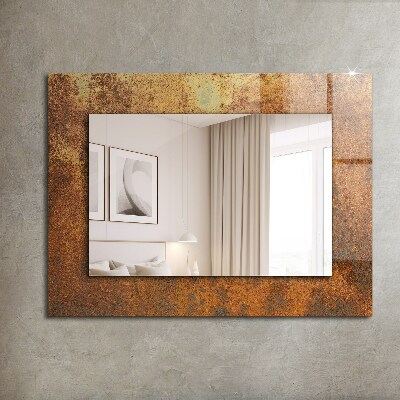 Miroir rectangulaire avec décoration Tôle rouillée à la mode