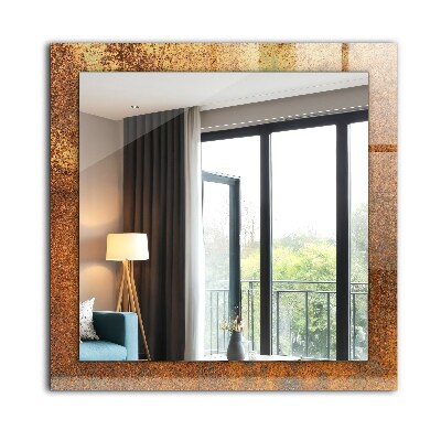 Miroir rectangulaire avec décoration Tôle rouillée à la mode