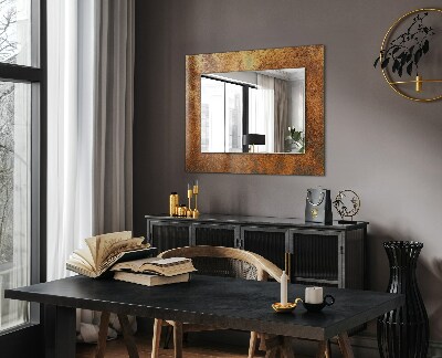 Miroir rectangulaire avec décoration Tôle rouillée à la mode
