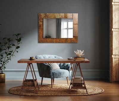 Miroir rectangulaire avec décoration Tôle rouillée à la mode